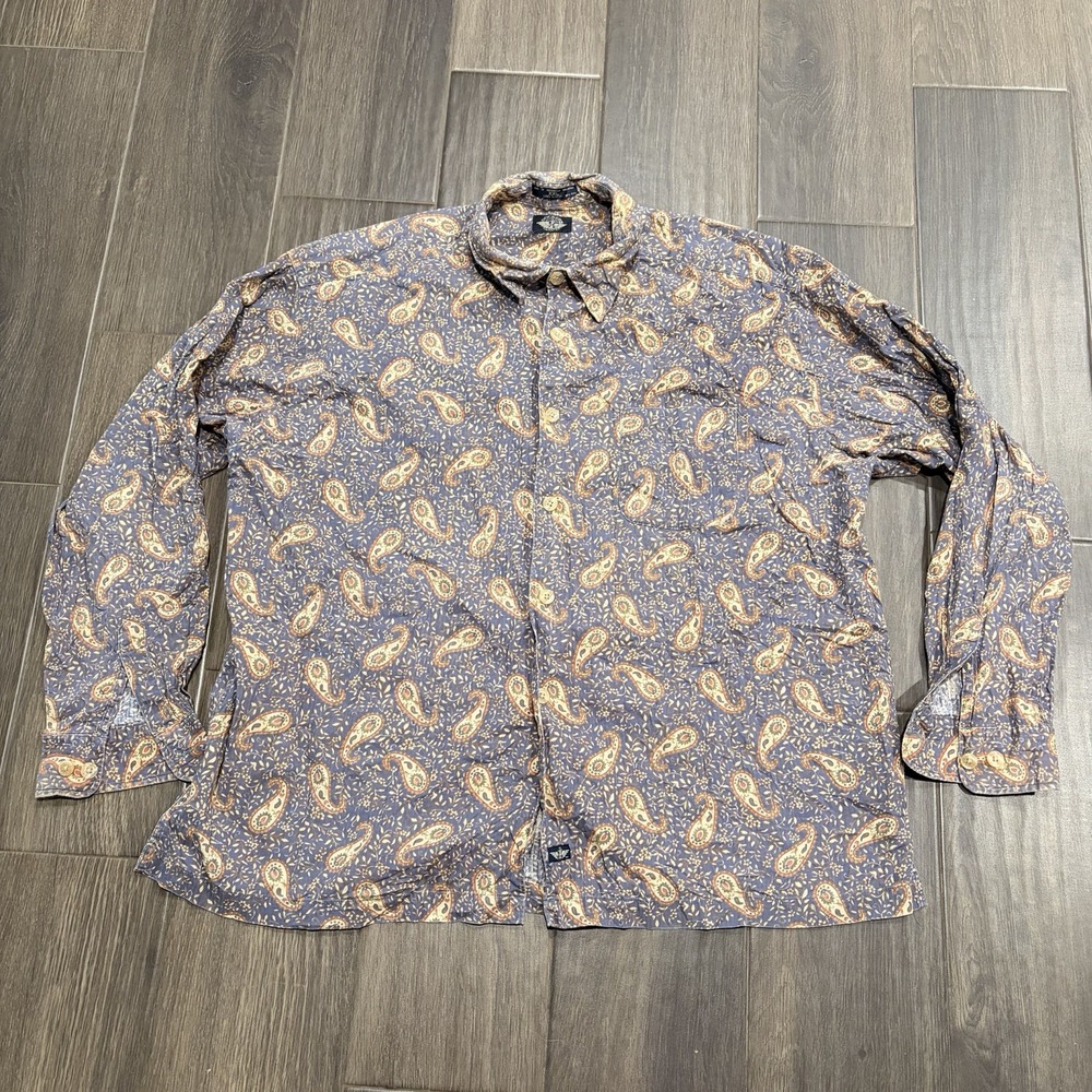 Dockers Men's 2XL Paisley Button Down Shirt Fade 100% Cotton